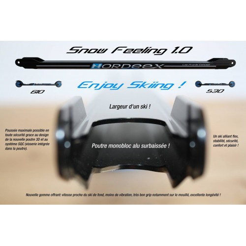 NORDEEX Snow Feeling 530 Gris + Fixations Pro Skate